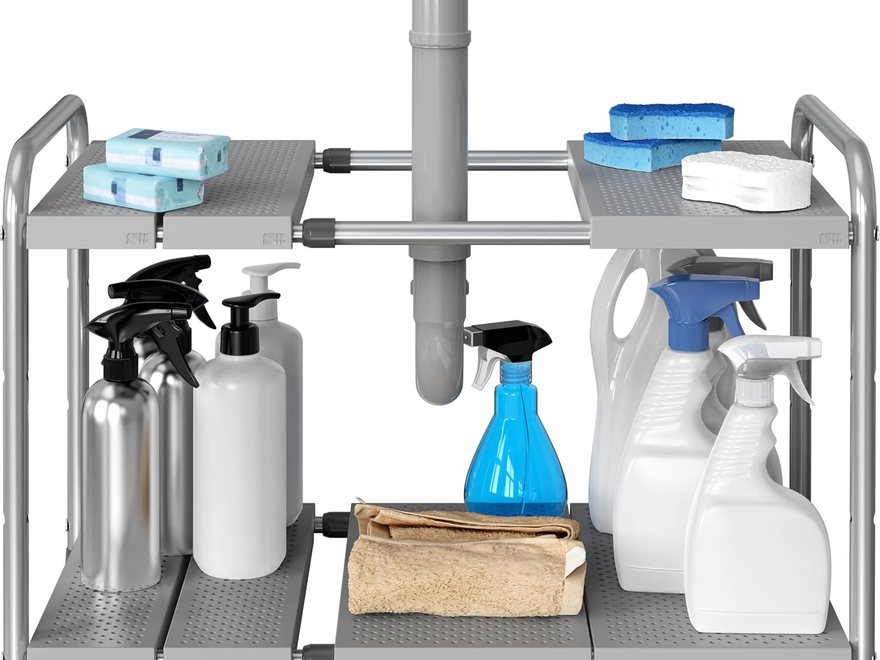 Expandable under-sink organizer